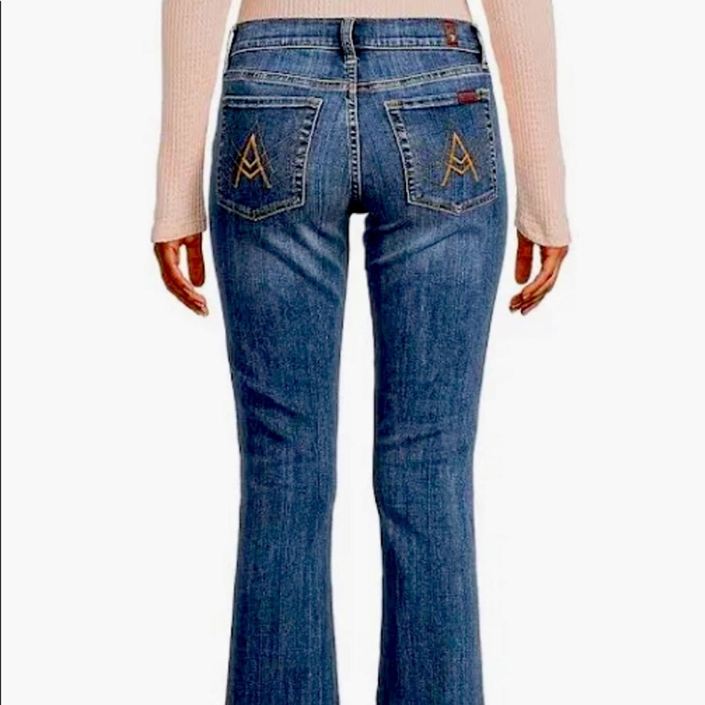 7 Seven For All Mankind Womens Flare Jeans Dark Indigo 27